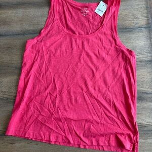 J. Crew Pink Slub Cotton Tank Top